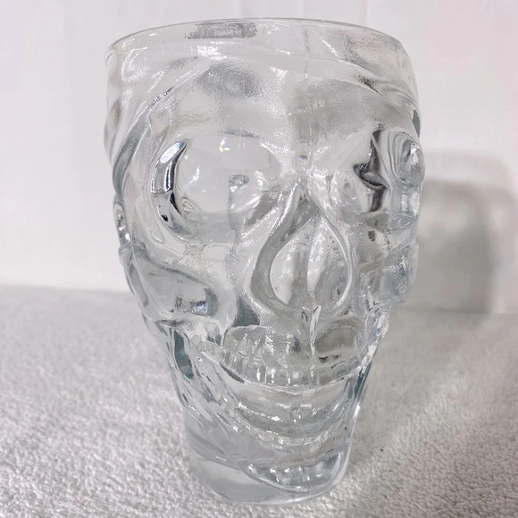 Vintage Luminarc USA Large Clear Glass Skull Mug - Picture 9 of 15